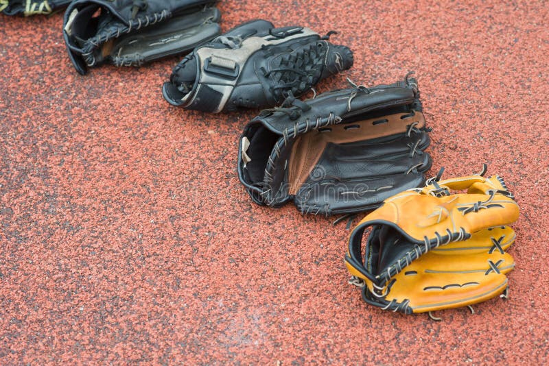 Baseball Gloves After Game stock image. Image of equipment 4480787