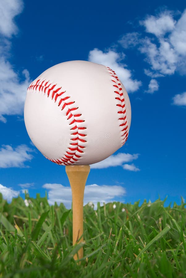 Baseball on golf tee stock photo. Image of golf, colour 2052154