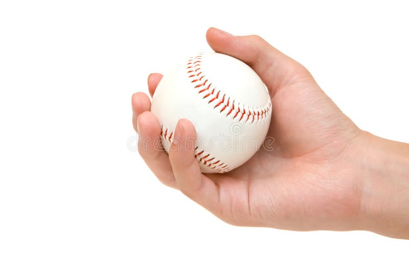 Baseball in hand stock image. Image of curveball, close 6443043