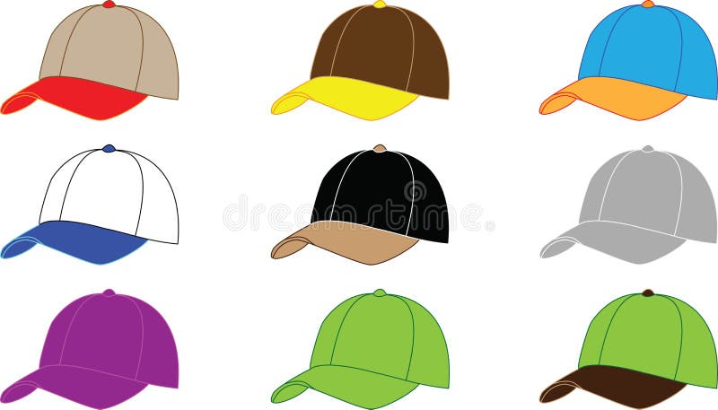 Baseball hats stock vector. Illustration of clothing, baseball - 7425323