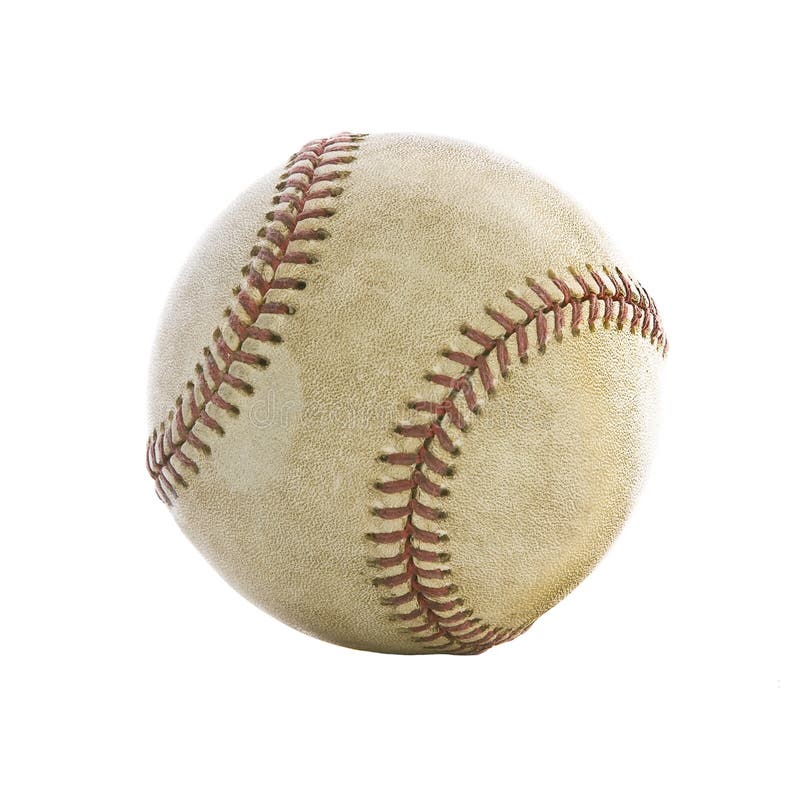 Baseball isolerad gammal använd white
