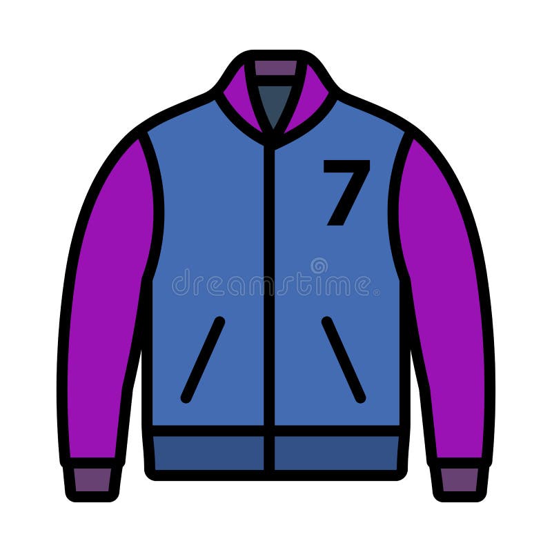 Baseball Jacket Icon stock vector. Illustration of realistic 247694137