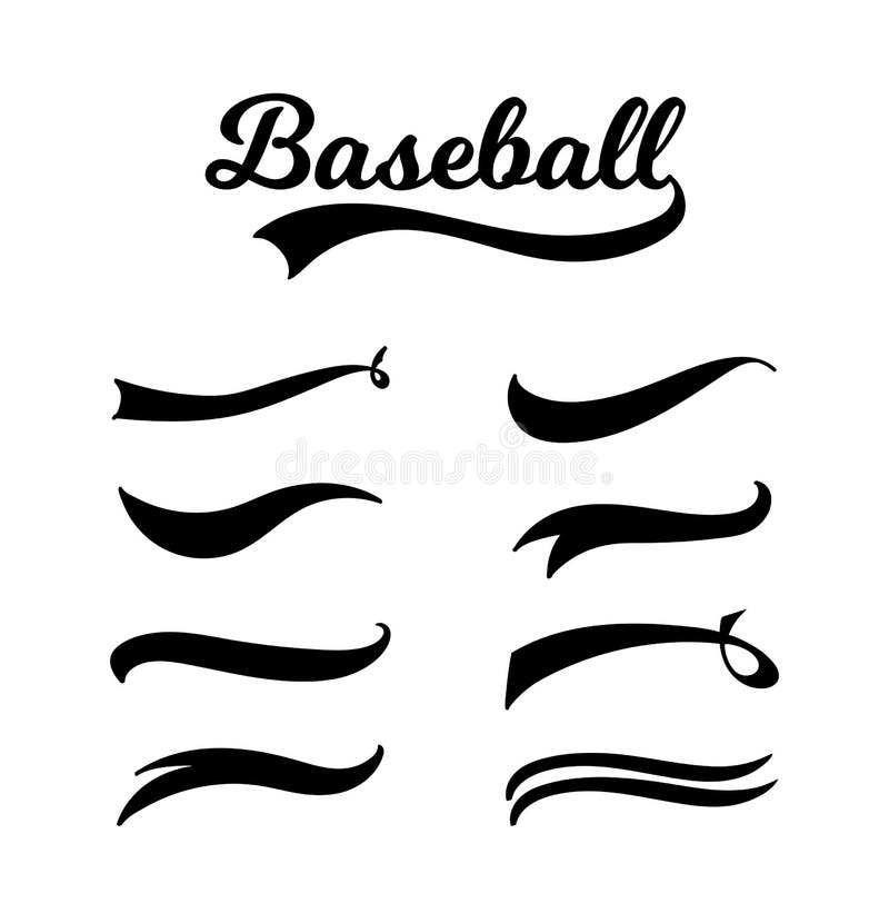 Typographic Swash And Swooshes Tails Retro Swishes And Swashes For Athletic  Typography Logos Baseball Font Vector Illustration Stock Illustration -  Download Image Now - iStock