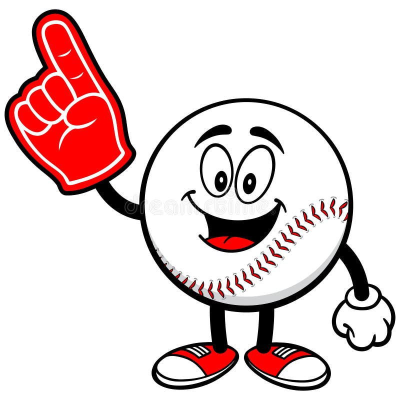 Baseball Mascot with Foam Finger Stock Vector Illustration of finger