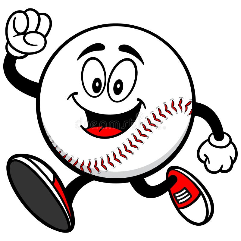 Baseball Mascot Running Stock Vector Image 53635411