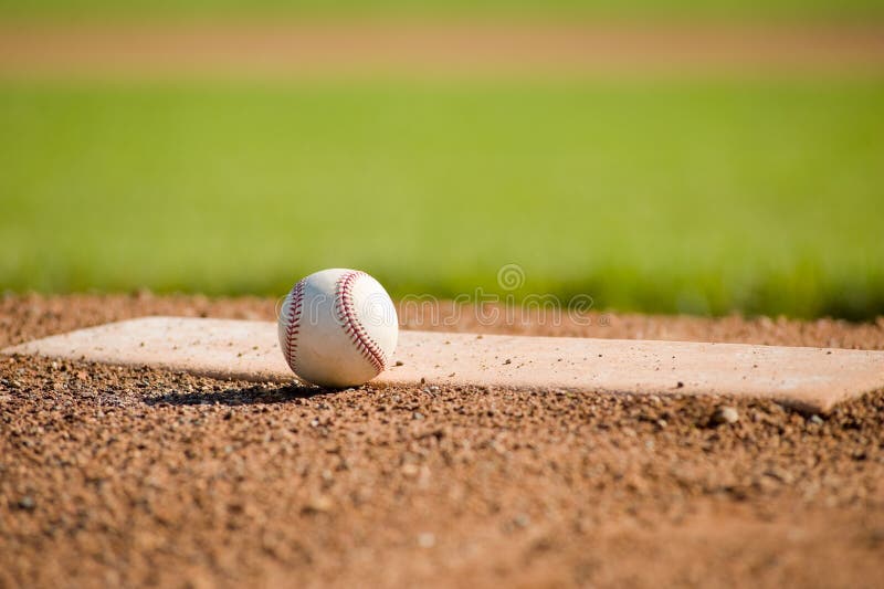 Baseball on Mound stock image. Image of sport, stitched 5825879