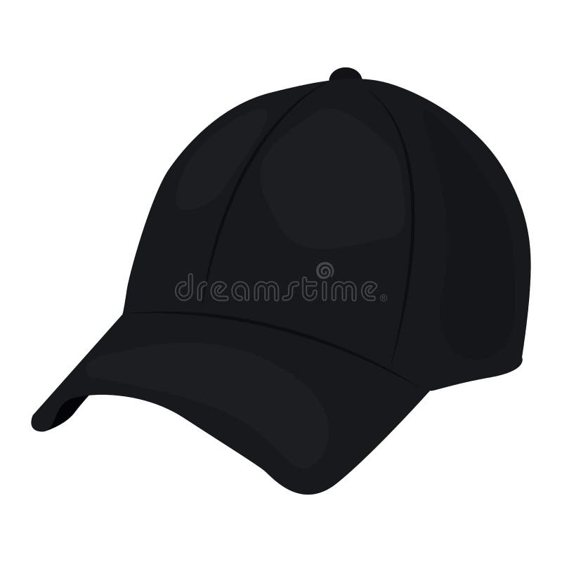 Baseball nakrętki wektorowa ikona na białym tle Czarny kapelusz ilustracja odizolowywająca na bielu Headwear realistyczny styl ilustracja wektor Baseball nakrętki wektorowa ikona na białym tle Czarny kapelusz ilustracja odizolowywająca na bielu Headwear realistyczny styl ilustracja wektor