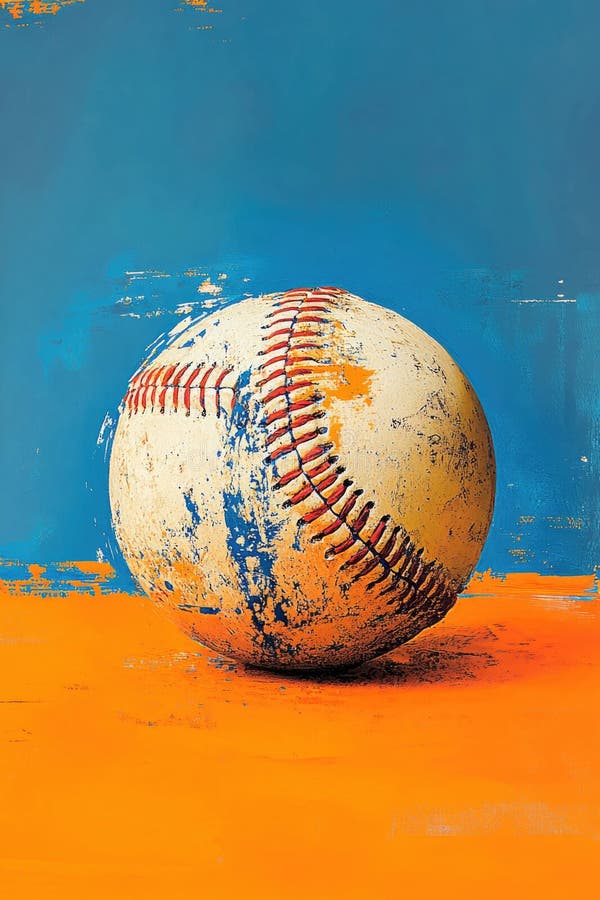 Baseball on Pitcher's Mound stock photo