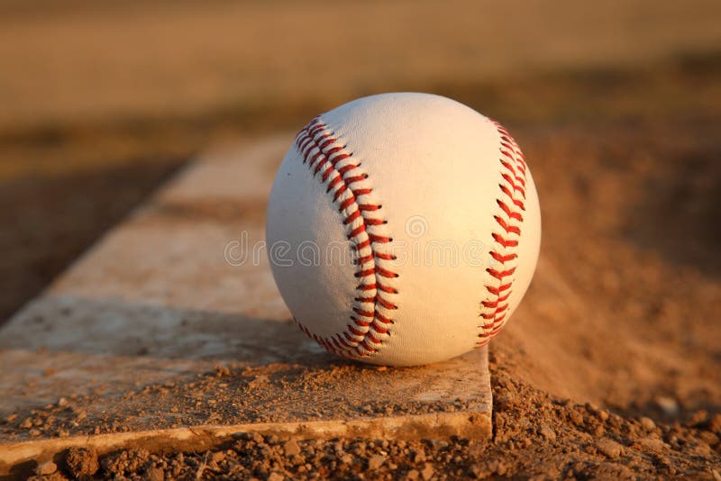 Baseball on Pitchers Mound Rubber Stock Image Image of major
