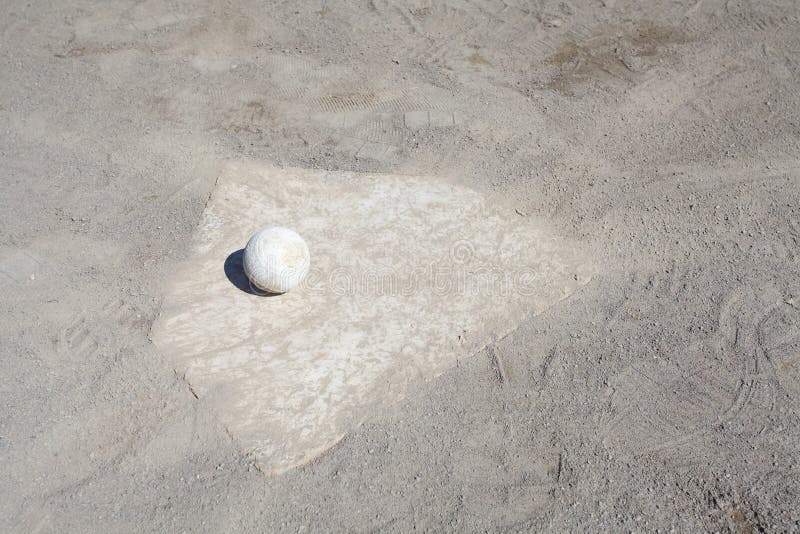 Baseball On Pitchers Mound Rubber Stock Image Image of white, grass