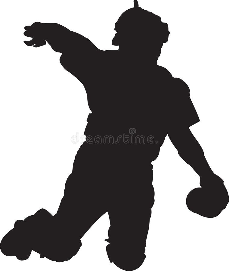 Baseball Player, Catcher 01 Stock Illustration - Illustration of ...