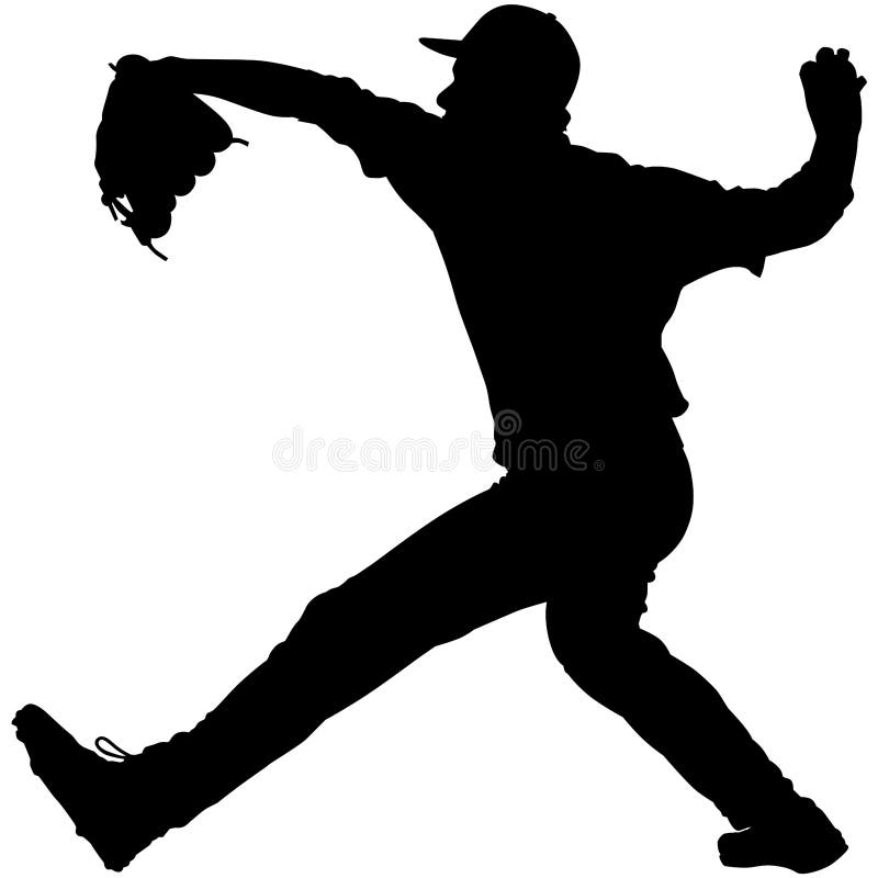 Baseball Player, Pitcher while Throwing Ball. Pitcher Throwing a Ball ...