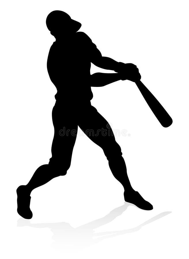 Baseball Player Silhouette stock vector. Illustration of silhouette ...