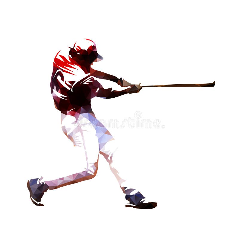 Baseball player swinging with bat