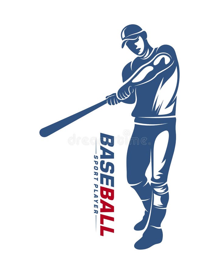 Baseball Player Vector Silhouette. Baseball Player Logo Design. Sport