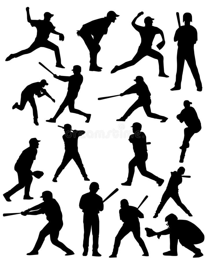Cricket Player in Action Silhouette Stock Vector - Illustration of ...