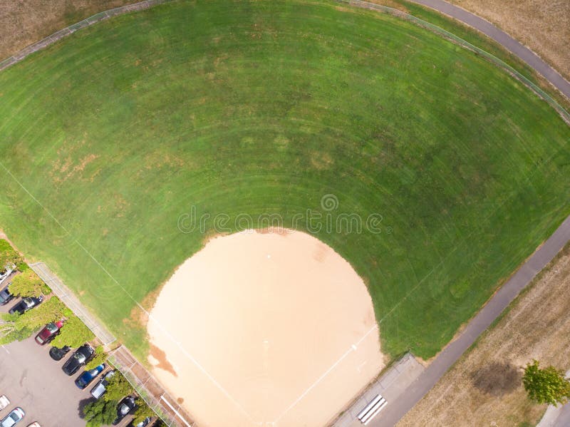 Baseball Playing Field, Shot from a High Point, Shot from a Height