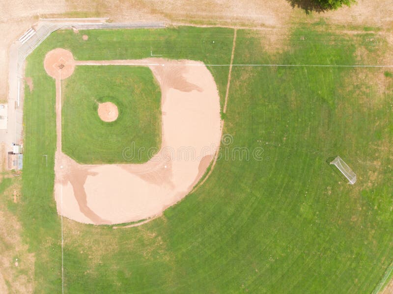 Baseball Playing Field, Shot from a High Point, Shot from a Height