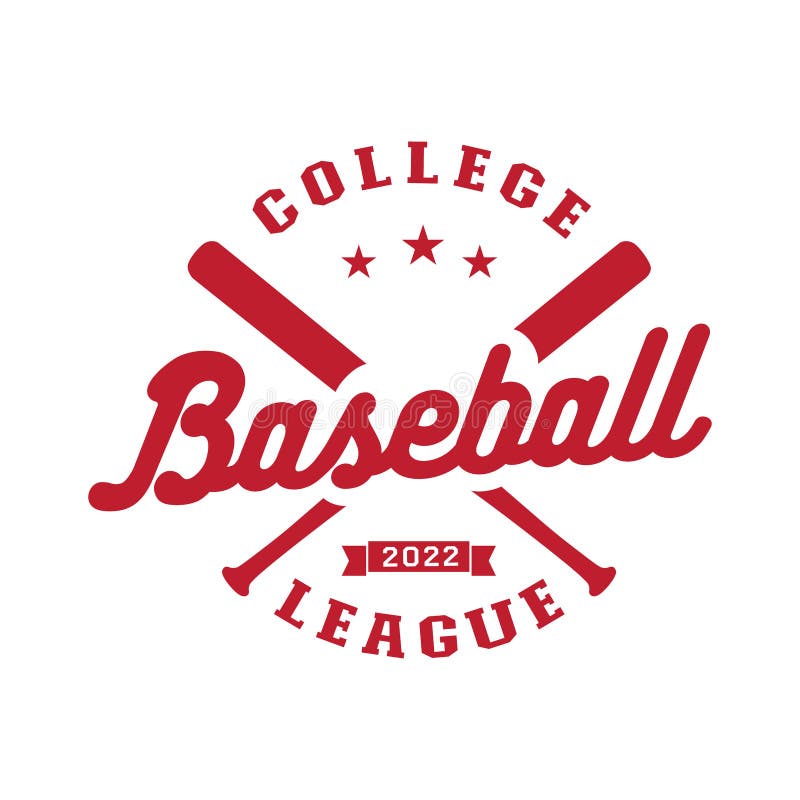 Baseball College League Logo. Graphic Design for Tshirt Stock Vector Illustration of emblem