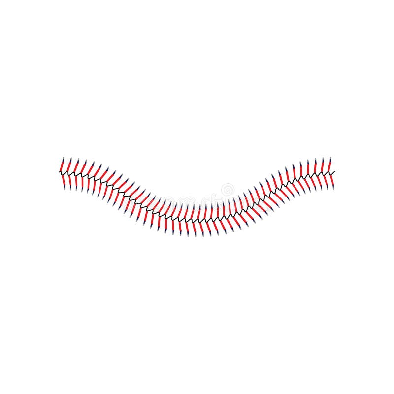 Baseball snör åt eller den dekorativa röda sömmen buktade den isolerade beståndsdelvektorillustrationen vektor illustrationer Baseball snör åt eller den dekorativa röda sömmen buktade den isolerade beståndsdelvektorillustrationen vektor illustrationer