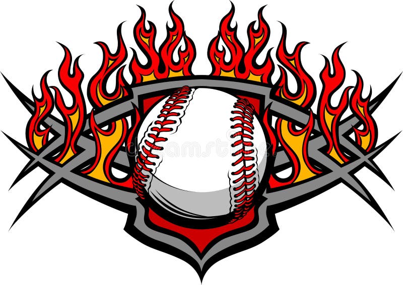 Baseball Softball Ball Template with Flames royalty free illustration Baseball Softball Ball Template with Flames royalty free illustration