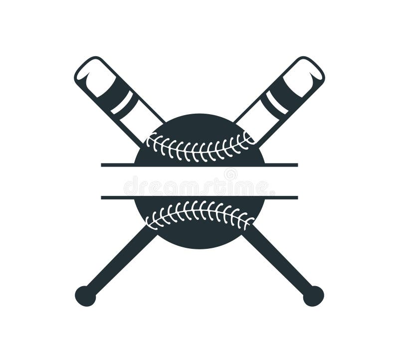 Baseball Softball Stuff Split Badge Name Vector Logo Graphic Design Stock Illustration
