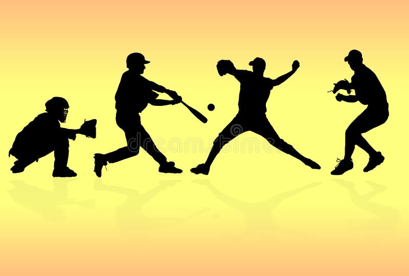 Baseball-Spieler-Schattenbilder