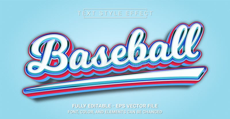 Baseball Text Style Effect. Editable Graphic Text Template stock illustration