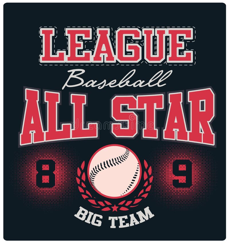 Baseballa loga all-star trójnika Graficzny projekt royalty ilustracja Baseballa loga all-star trójnika Graficzny projekt royalty ilustracja