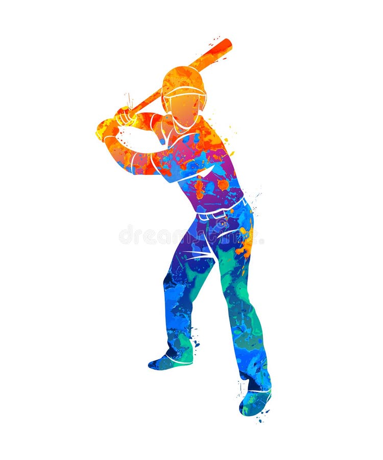 Basebollspelareboll stock illustrationer