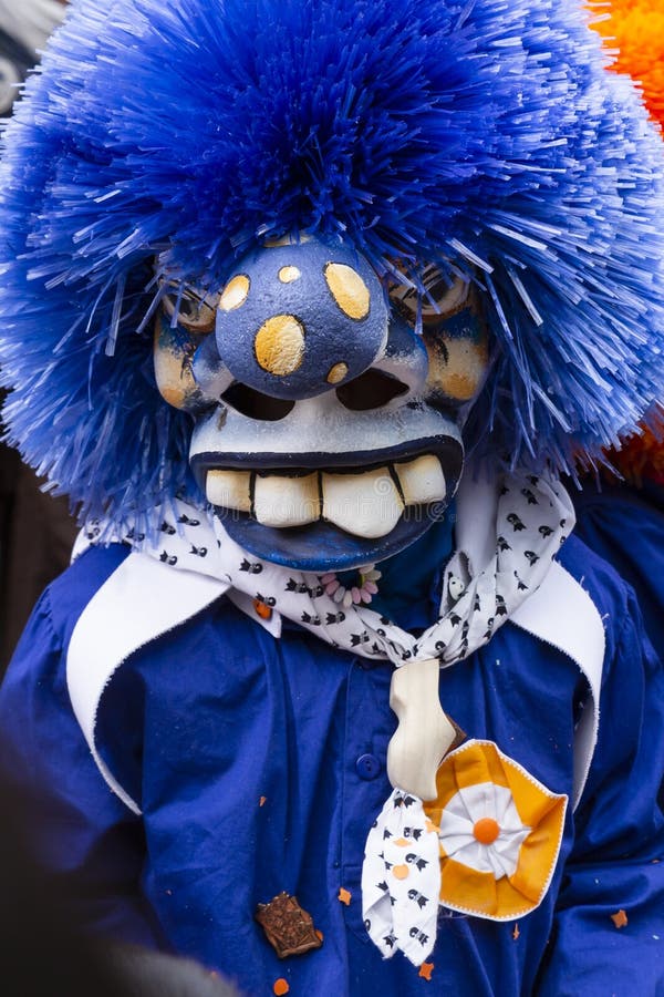 Basel carnival 2019 single blue waggis mask royalty free stock photo Basel carnival 2019 single blue waggis mask royalty free stock photo