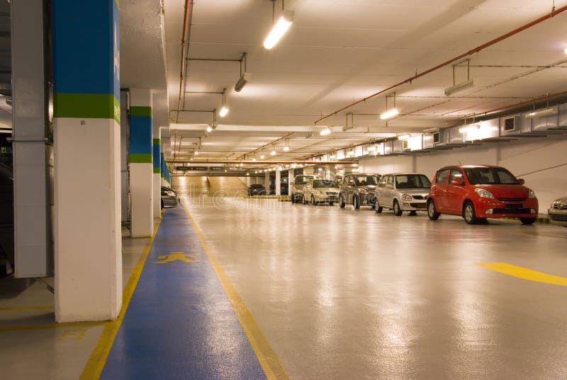 Basement Car Park stock image. Image of facilities, basement 3181265