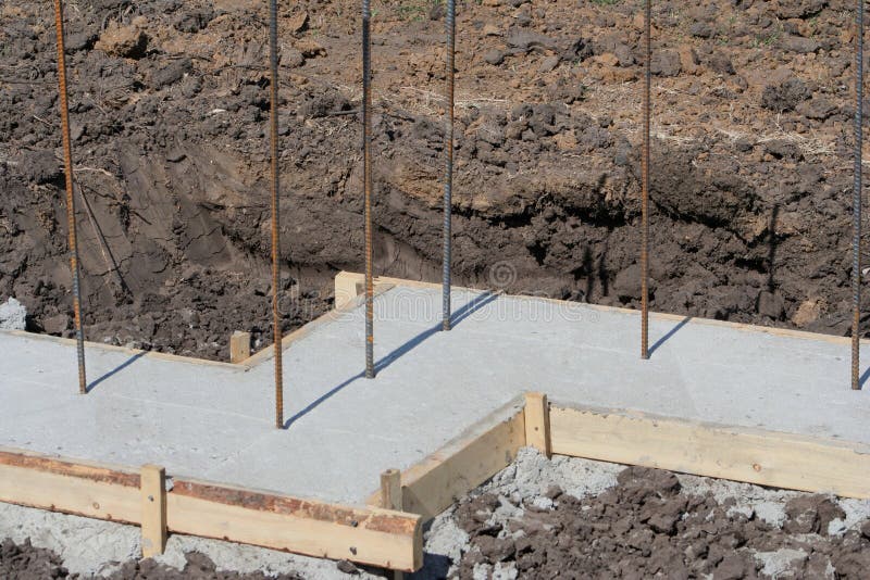 Basement wall foundation stock photo. Image of rebar 42349392