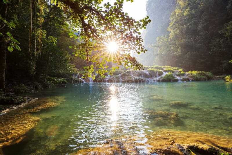 Beautiful natural pools in Semuc Champey, Lanquin, Guatemala, Central America. Beautiful natural pools in Semuc Champey, Lanquin, Guatemala, Central America