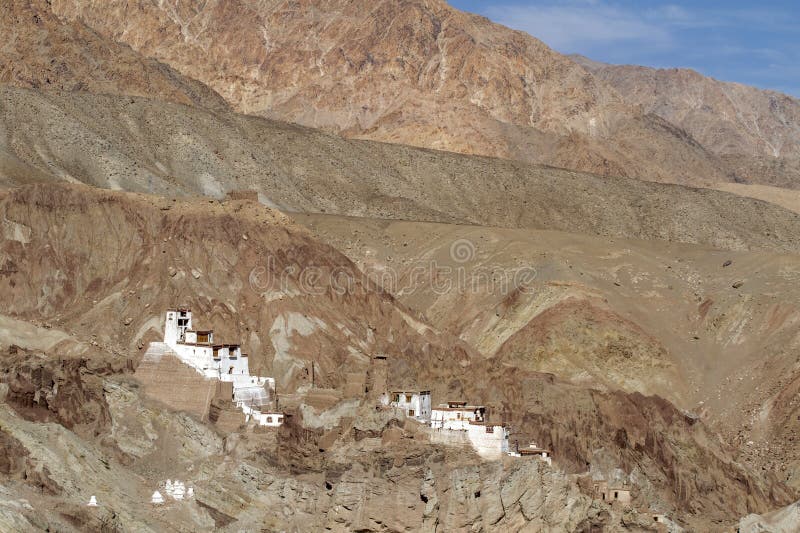 Basgo Buddhist monastery in Ladakh, India royalty free stock image