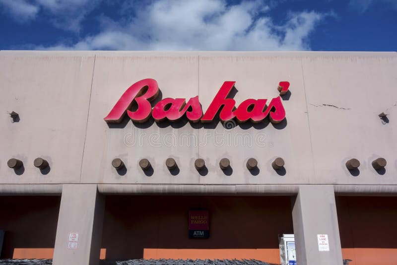 Bashas Supermarket Grocery Store Red Sign Building Exterior in Sedona Arizo...