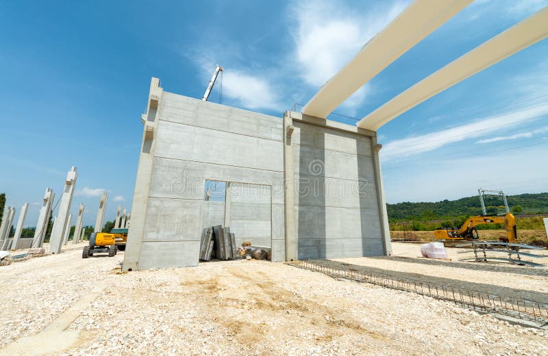 Basic Building Structure in Construction Building Site Stock Photo