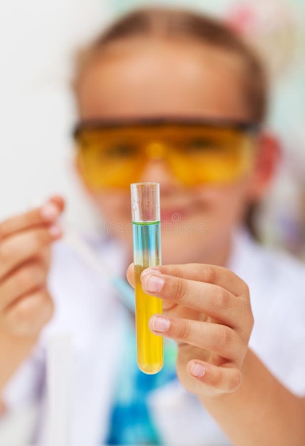 Basic Chemistry Experiment in Elementary School Stock Photo Image of