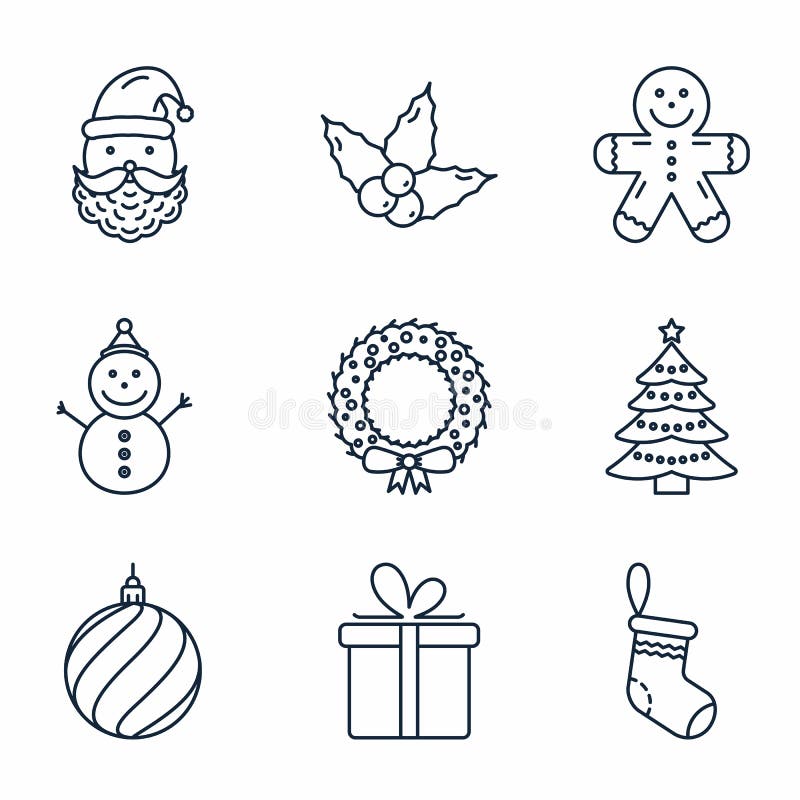 Basic Christmas Icons royalty free illustration Basic Christmas Icons royalty free illustration
