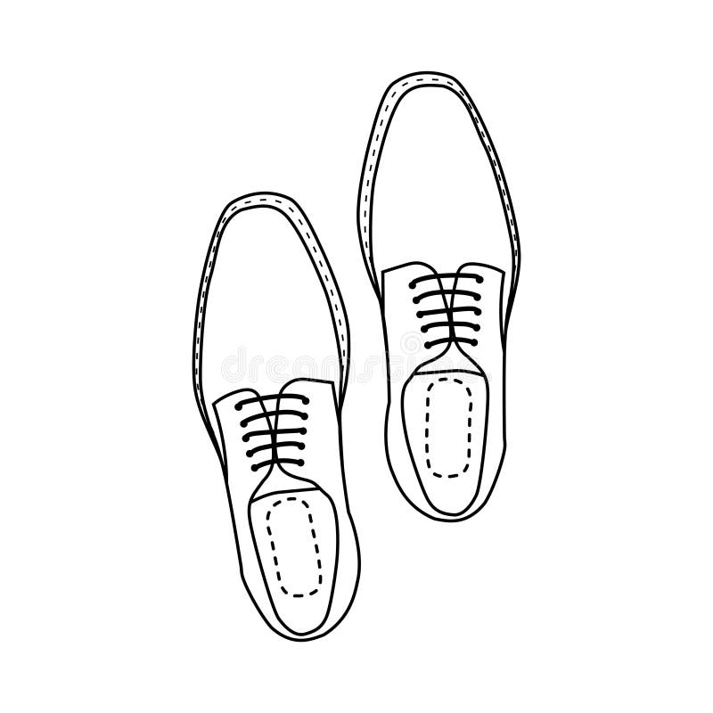 Man Shoes Top View., Vector Illustration Stock Vector - Illustration of  vector, casual: 135993902