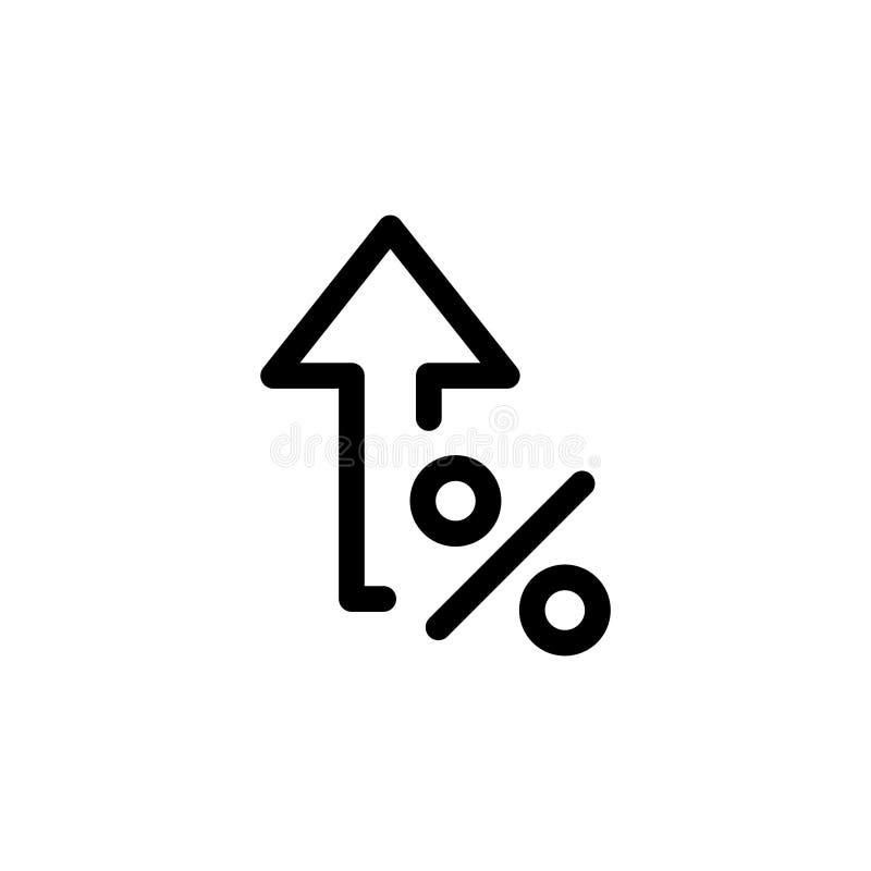 Percent Down Icon on a White Background. Stock Vector - Illustration of ...