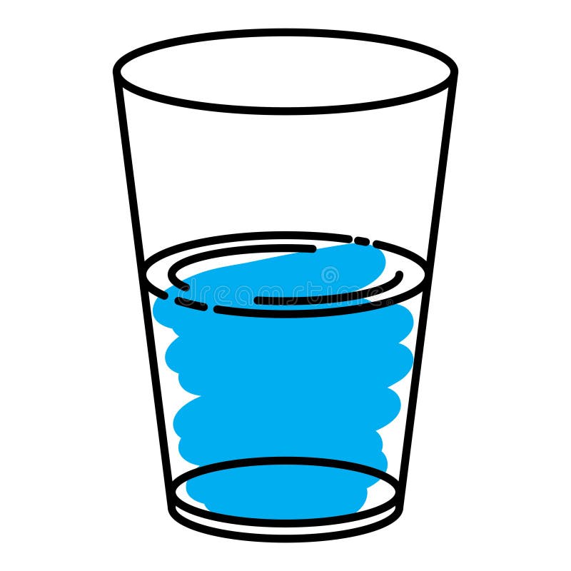 Glass or cup filled with water and empty Vector Image