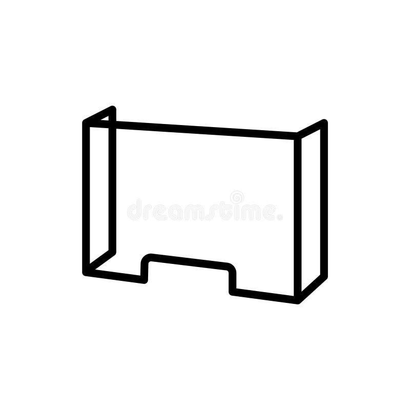 Counter Protector Barrier icon, Cashier Guard icon. vector line illustration vector illustration