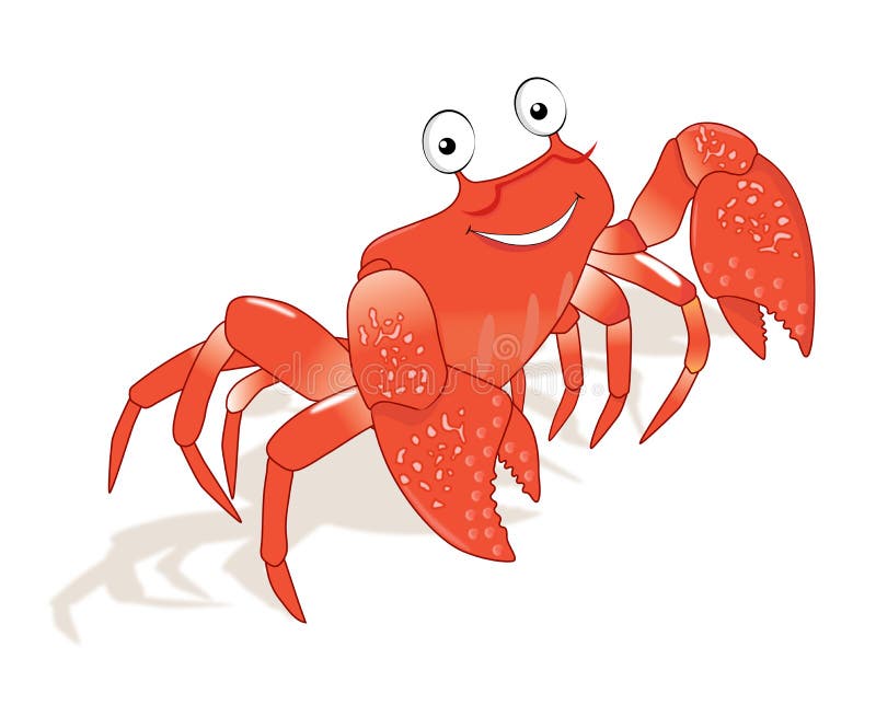 Cute orange cartoon crab stock illustration. Illustration of toon 3770676
