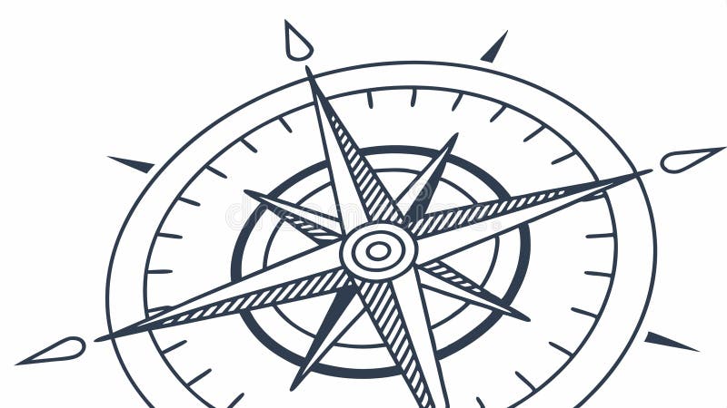 Basic Compass Design, Direction and Exploration, vector design Generative AI vector illustration