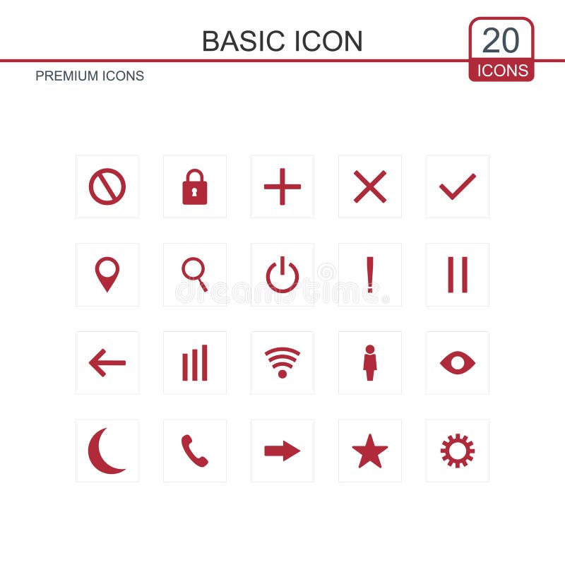 Basic icons set vector royalty free illustration Basic icons set vector royalty free illustration