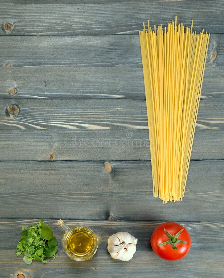Basic Ingredients for Cooking Spaghetti Stock Photo Image of