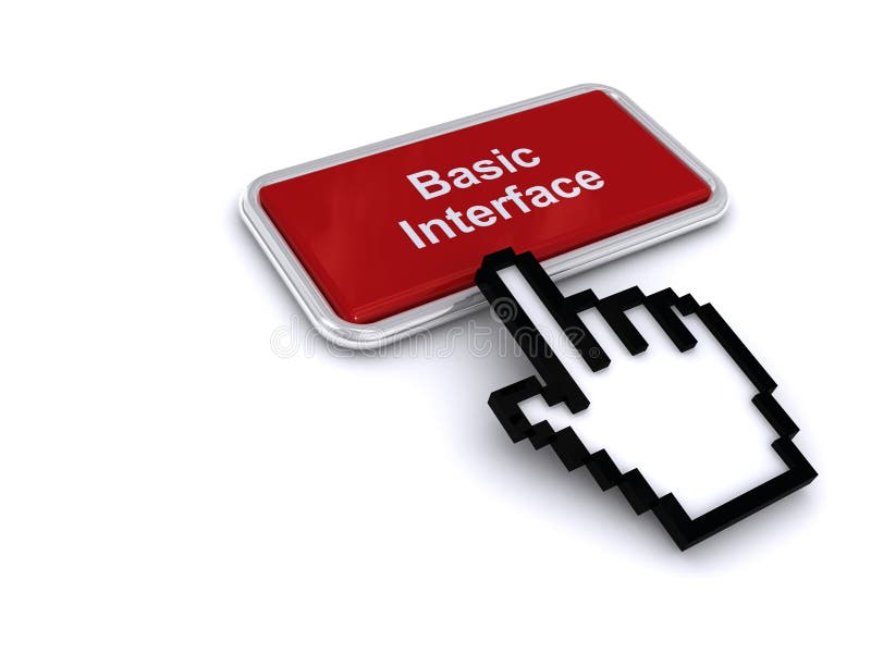 Basic interface button on white. Background. Basic coding illustrations