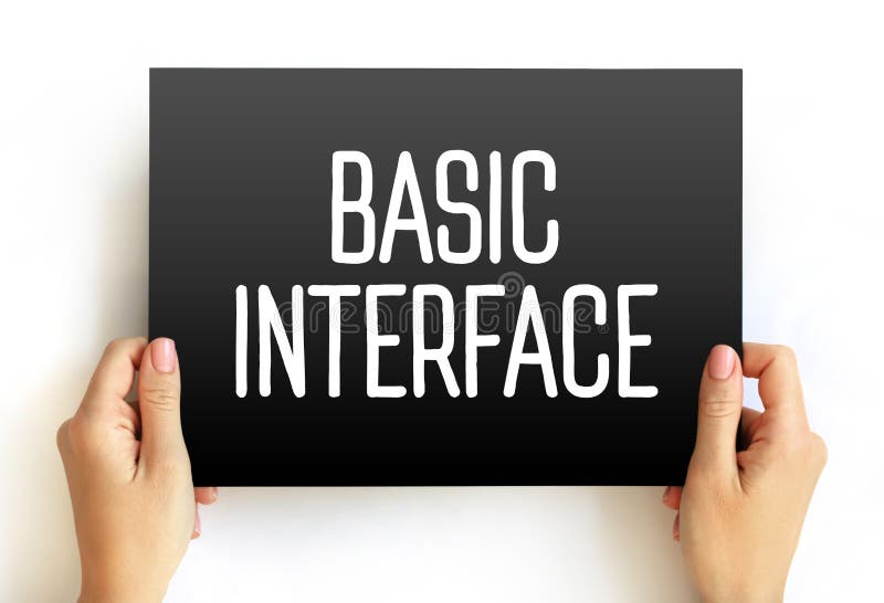 Basic Interface text on card, concept background stock images