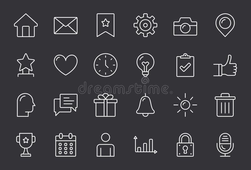 Basic Line Icons vector illustration
